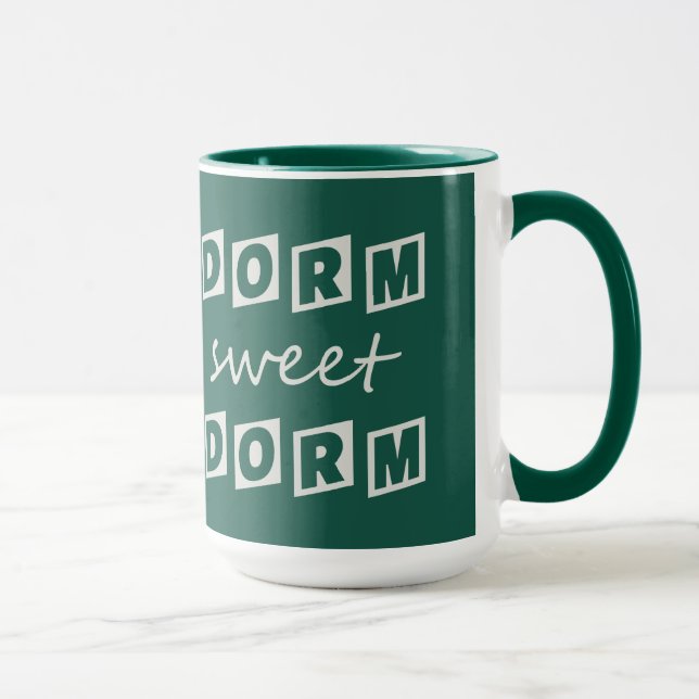 "Dorm Sweet Dorm", canecas de monograma personaliz (Direita)