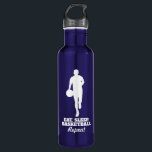 Dormir Basquete Repetir garrafa d'água<br><div class="desc">Coma no basquete do sono Repita a garrafa de água de aço inoxidável. Ideia de presente esportivo para amigos, família, treinador, jogador, equipe, crianças, etc. design de tipografia legal com silhueta de jogador de basquete. Crie o seu único frasco de bebida. Cores personalizadas. Adequado para crianças e adultos. Um Natal...</div>