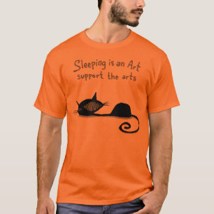 Dormir é uma camisa do gato da arte
