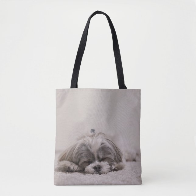 Dormir Shih tzu Tote Bag, Cachorro Dormindo (Frente)