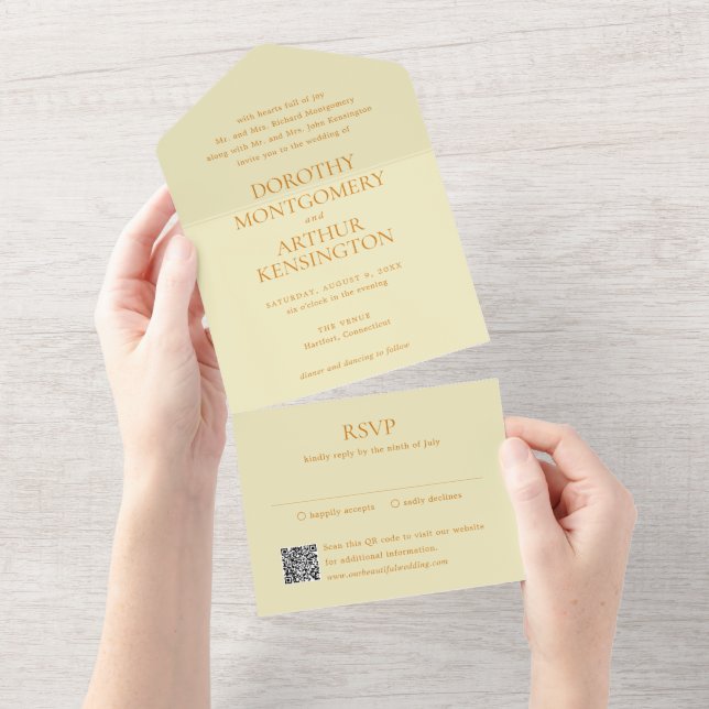 Dorothy Butter Yellow Elegant Wedding (Aba destacável)