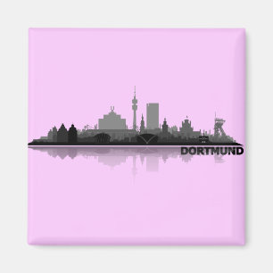 Dortmund City Skyline - íman de frigorífico