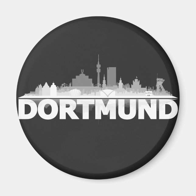 Dortmund City Skyline íman de frigorífico (Frente)
