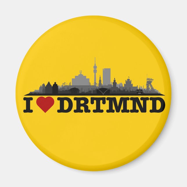 Dortmund City Skyline - íman de frigorífico (Frente)