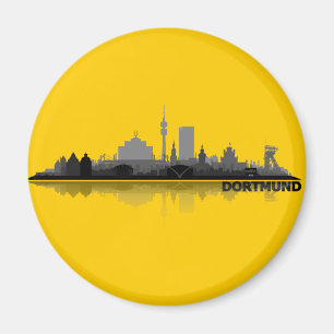Dortmund City Skyline - íman de frigorífico