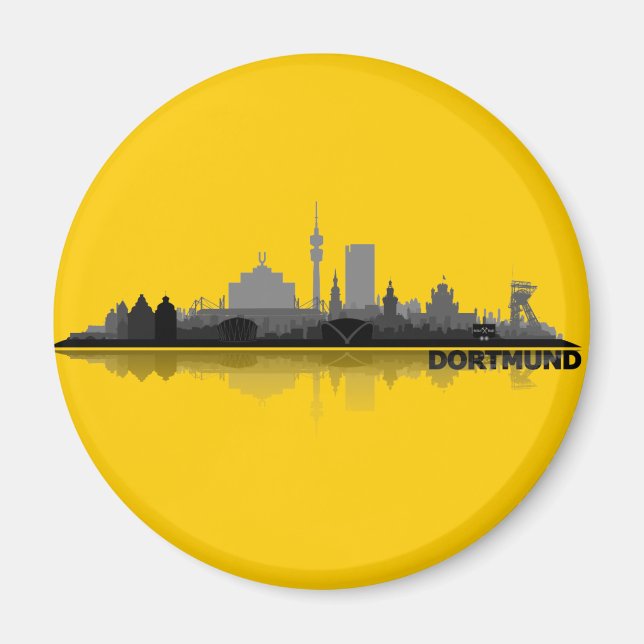 Dortmund City Skyline - íman de frigorífico (Frente)