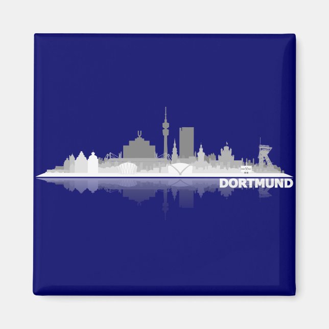 Dortmund City Skyline íman de frigorífico (Frente)