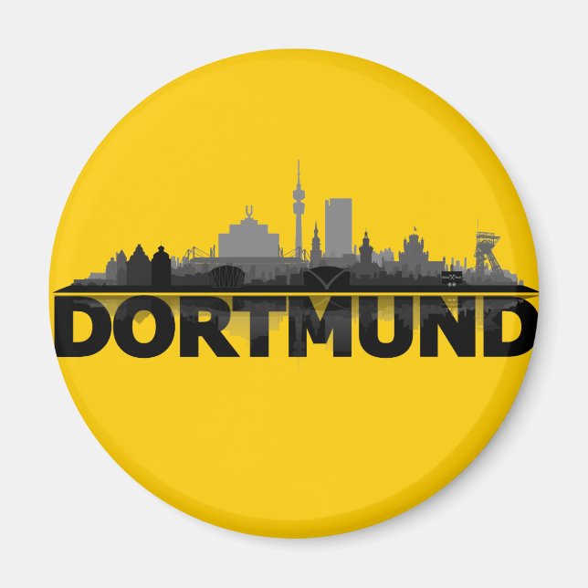 Dortmund City Skyline - íman de frigorífico (Frente)