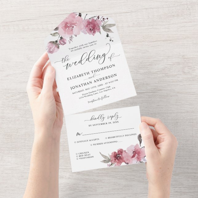 Dosagem Flores Rosa Blush Pink Floral Casamento RS (Aba destacável)