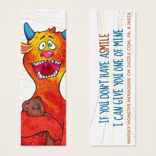 Dot Monster, com citação, cartões de felicidade (Frente & Verso)