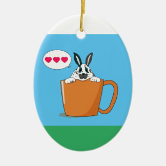 Dotty Bunny diz "Oi" Enfeite de Natal