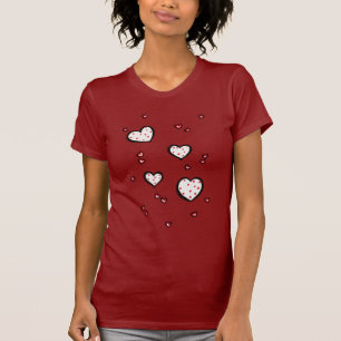 Dotty Hearts Red Ladies T-shirt