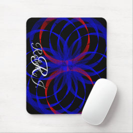 Double Blueberry Color Geometric Mouse Pad
