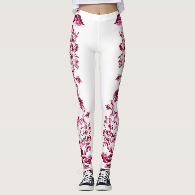 Double Hibiscus Pink Leggings (Frente)