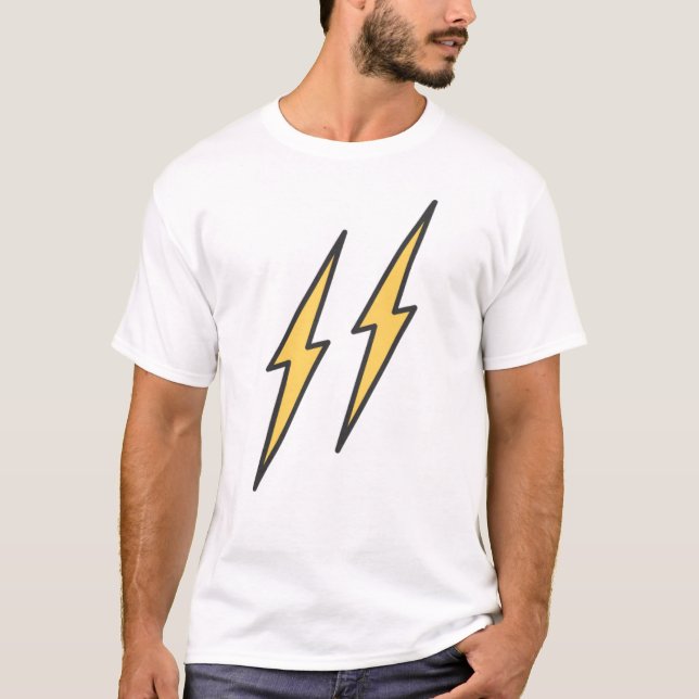 Double Lightning Bolt Icon design T-Shirt (Frente)
