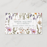 Doula Floral Wildflower Pattern Cartão de visita