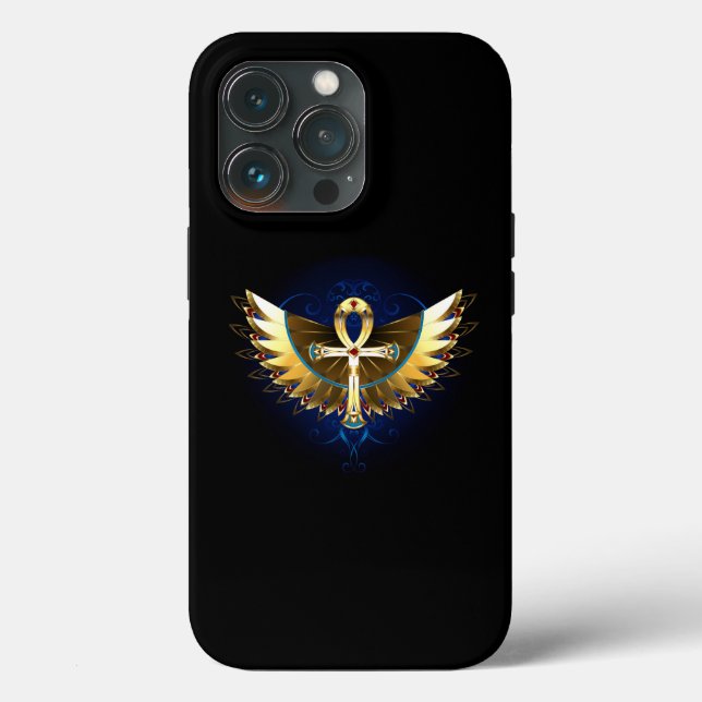 Dourada Ankh com Asas (Verso)