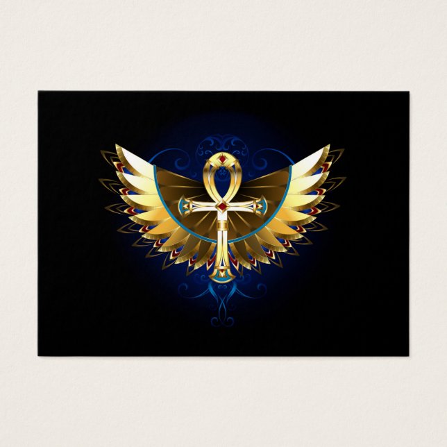 Dourada Ankh com Asas (Frente)