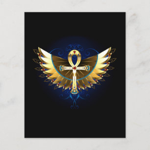 Dourada Ankh com Asas