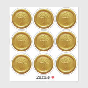 Dourada árvore de adesivos de cera