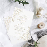 Dourada Branca Floral e Convites de Casamento Dour<br><div class="desc">Enche os convidados para o casamento inesquecível que você terá com seus Dourados Convidados Florais Brancos e Dourados Casamentos. Florais Dourados tornam este convite de casamento elegante e chique. E é excelente para verão, outono e casamentos no inverno. É fácil criar seus convites de casamento rapidamente com nossos modelos. Impressoras...</div>