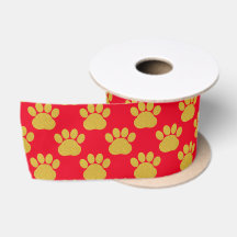 Dourada Brilhante Imprime Vermelho Pet Lovers