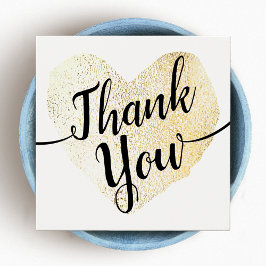 Dourada Caligrafia por Script de Coração Obrigado