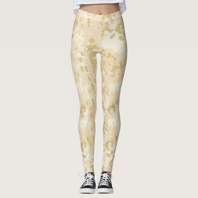 Dourada camuflagem Leggings (Frente)