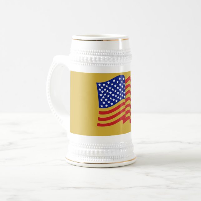 Dourada Caneca de cerveja Patriótica de Cerveja do (Frente Esquerda)