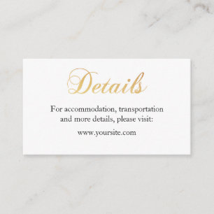 Dourada carta de detalhes do casamento. Cartão de