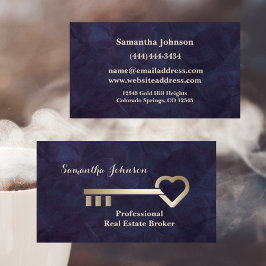 Dourada chave Royal Plum Real Estate Cartão de vis