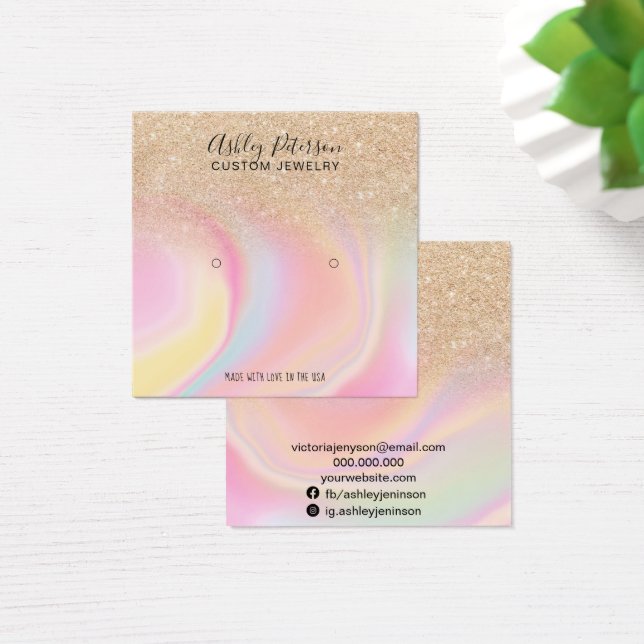 Dourada cintura de mármore unicórn mostra brincos (Mesa)