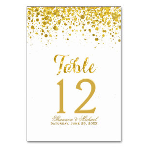 Dourada Confetti Cartão de mesa