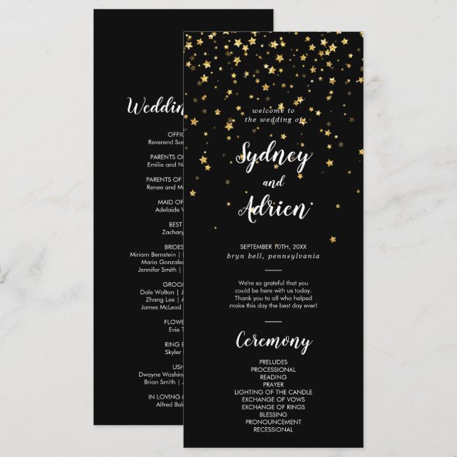 Dourada Confetti | Programa Casamento Negro (Frente/Verso)