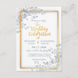 Dourada de Caligrafia Convite de casamento de Flor