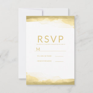 Dourada Dijon Mustard Watercolor Modern Wedn RSVP