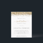 Dourada do orçamento - 16 Doce Convite<br><div class="desc">Um valor para o alternativo do ORÇAMENTO em tamanho menor de 4, 5 x 5, 6" de semirbrilho de 110 lbs, que é de espessura semelhante a um cartão postal (no entanto, não é adequado para uso como cartão postal). POR FAVOR, OBSERVE QUE HÁ UM convite por folha. Dourada Glitter...</div>