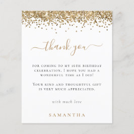 Dourada do orçamento Foto Glitter Sweet 16 Obrigad