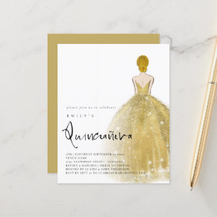 Dourada do orçamento, garota loira, QR Quinceañe