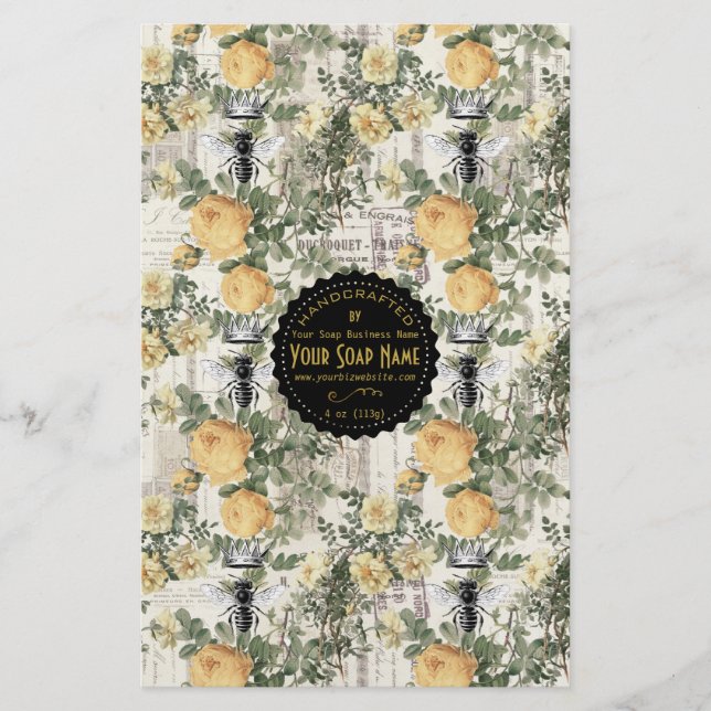 Dourada Ephemera Vintage Soap Wrap - Folheto (Frente)