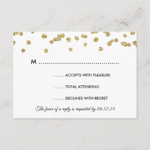 Dourada Faux Glitter Confetti Negra RSVP Negra