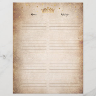 Dourada Folha de Pergaminho de Papel de Guest Book
