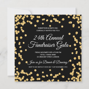 Dourada Glitter Confetti Preto do Fundraiser Corpo