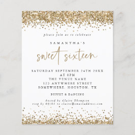 Dourada Glitter de Orçamento Doce 16 Convites de f