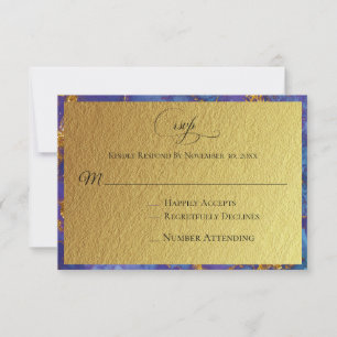 *~* Dourada Glitter Foil Blue Abstrato - RSVP de C