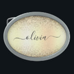 Dourada Glitter Girly Luxury Moderno Monograma Nom<br><div class="desc">Folha de Folha de Folha de Folha Metálica Dourada Esfregada com Lama de Lâmina Metálica Monográfica Nome Belt Buckle. Isso faz a formatura perfeita, doce 16 16, 18, 21rua, 40, 50, 60, 70, 80, 90, 100 anos, casamento, chá de panela, aniversário, chá de fraldas ou presente de festa de solteira...</div>