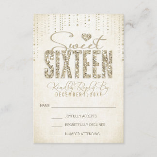 Dourada Glitter Parece Doce Dezesseis Placas RSVP