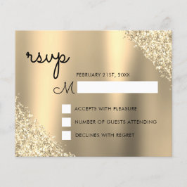 Dourada Glitter Quinceanera RSVP