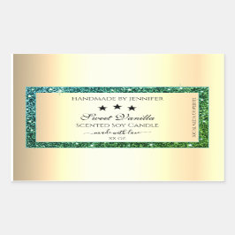 Dourada Glitter Verde Verde de Etiquetas de Embala