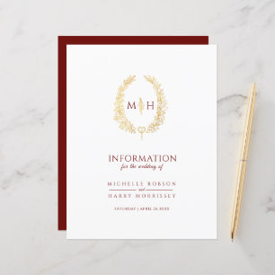 Dourada informação de convidado de casamento do mo